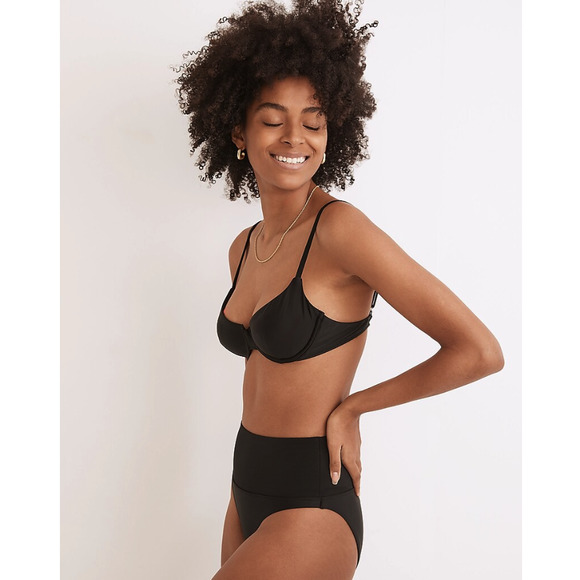 Madewell Second Wave High-Cut Cheeky Bikini Bottom and Top Size XS